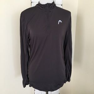 Head 1/4 Zip Pullover Athletic Jacket S Grey Dark